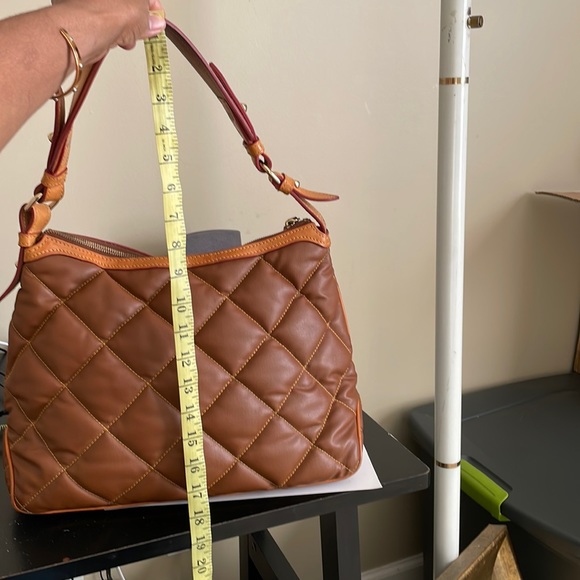 Dooney and Bourke Quilted Hobo Bag in Brown/Cognac (J2426800) - Picture 5 of 9